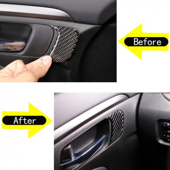 Carbon Fiber Driver Interior Handle Sticker Trim For Honda Pilot 2016-