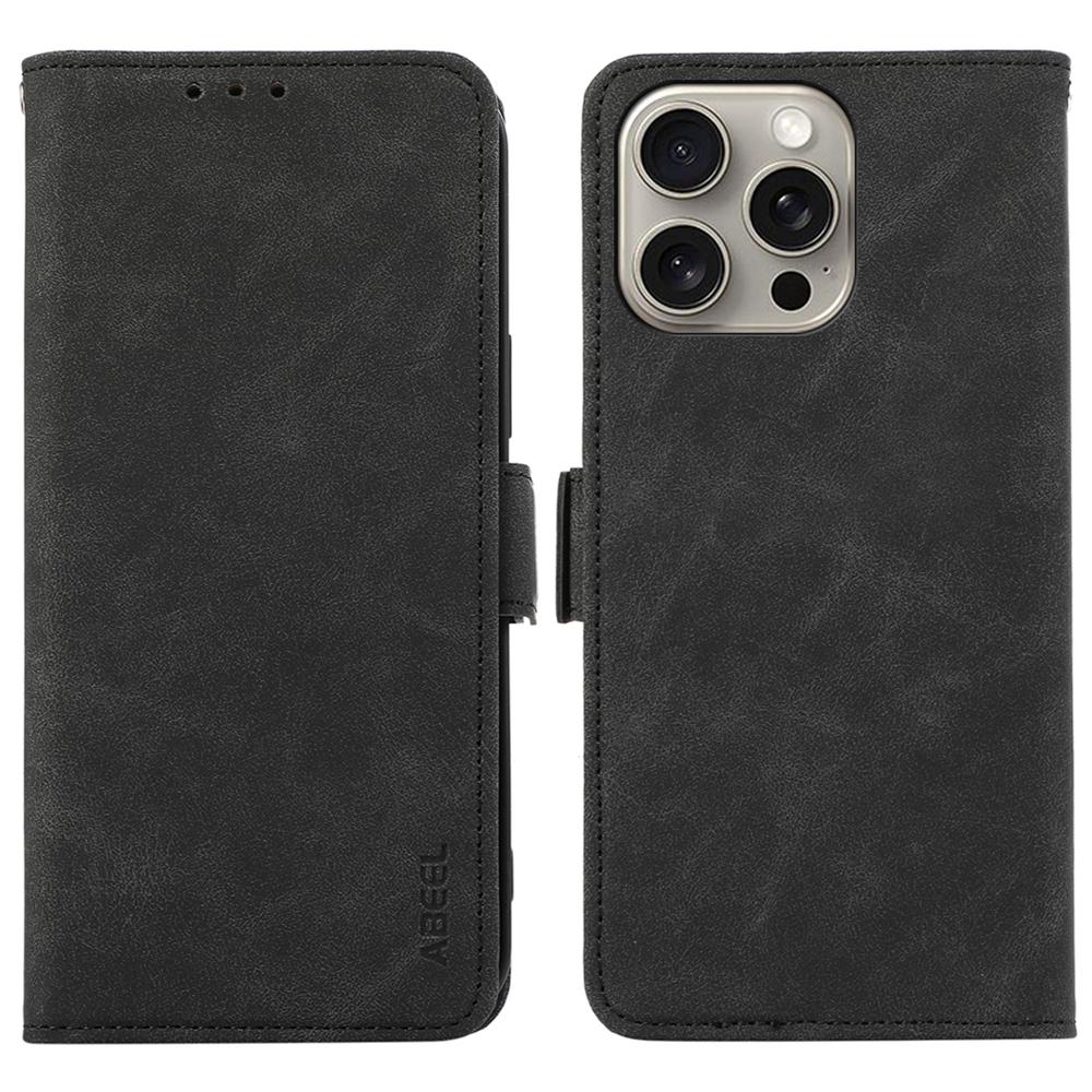 ABEEL For iPhone 12 Pro Leather Case RFID Blocking Wallet Phone Cover Side Magnetic Clasp