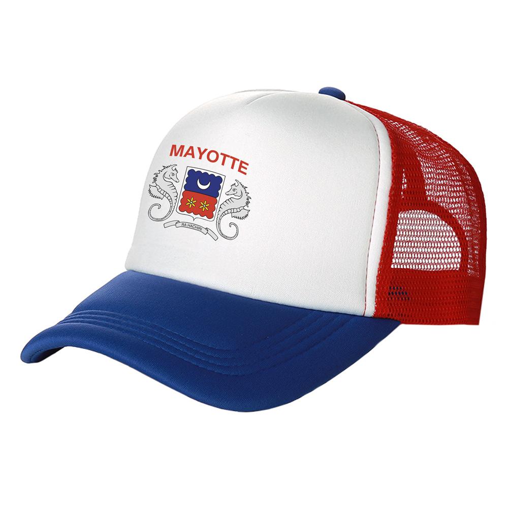 France Mayotte Trucker Caps Unisex French Country Hat Baseball Cap Cool Summer Unisex Mesh Net Caps
