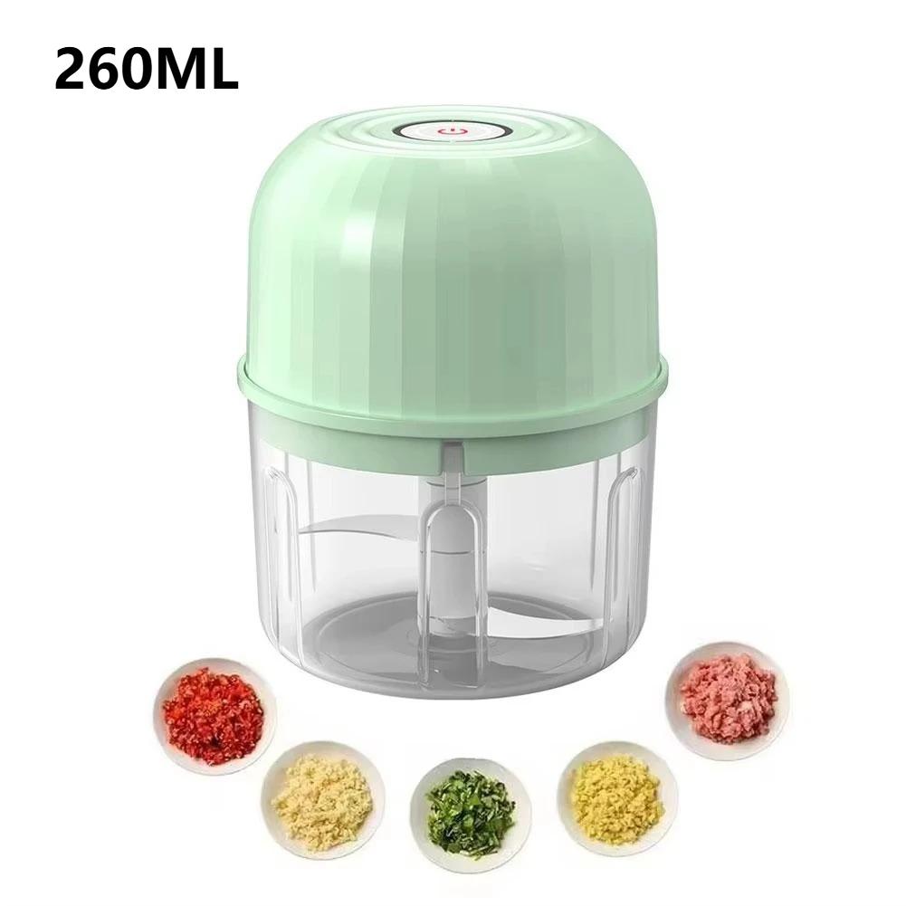 260ML Electric Garlic Mincer, USB Rechargeable Mini Food Chopper, Portable Vegetable Grinder for Garlic, Chili, Meat & Baby Food, Kitchen Gadget