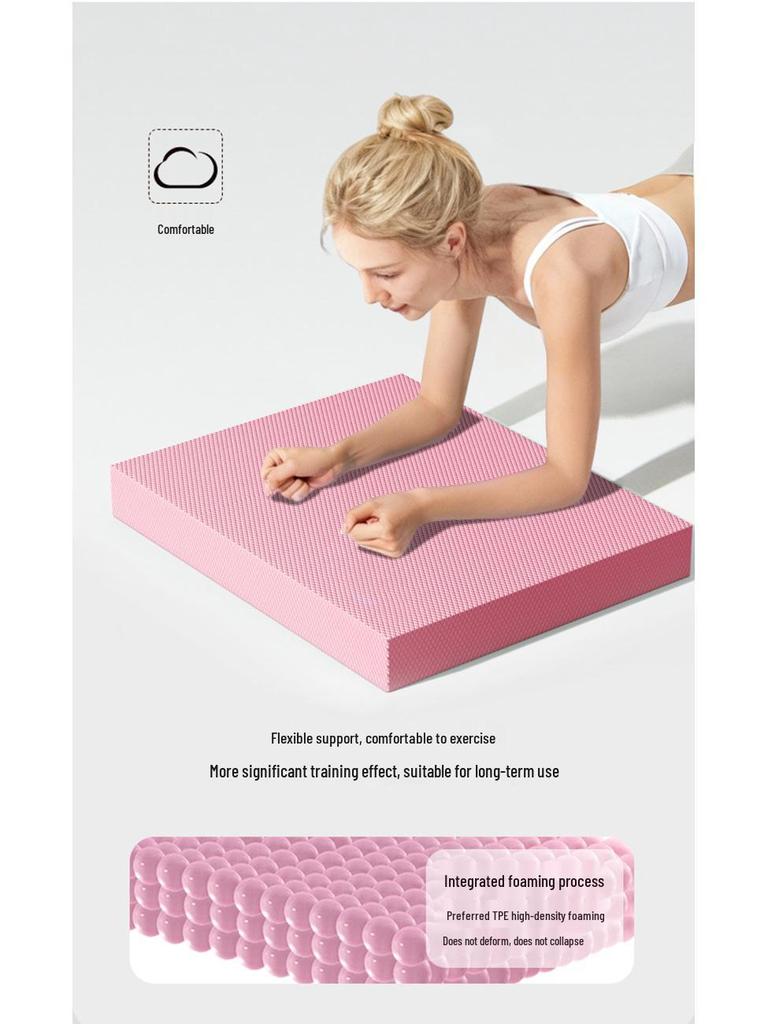 TPE Förtjockad Yogabalansplatta – 6 cm Knästående & Planka Stöd för Träningspass