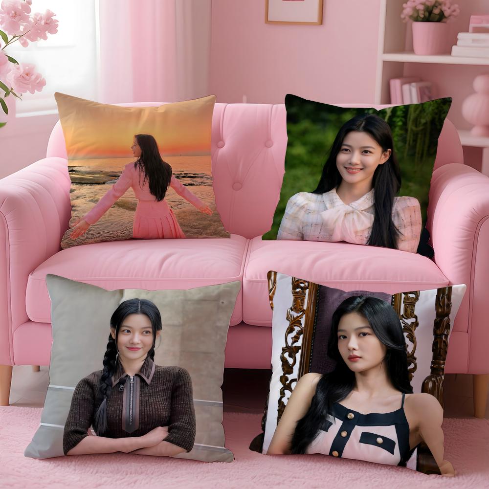 Celebrity KKim You Jung Cushion Cover Breathable Linen Pillowcase Summer Odorless EcoFriendly Invisible Zipper Washable