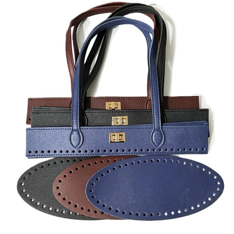Kit para Hacer Bolsos de Cuero DIY Set de Tejer Bolsos de Cuero PU Correa de Hombro, Almohadilla Moldeadora para la Base del Bolso