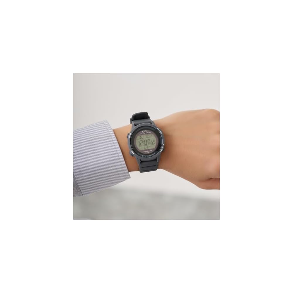 Citizen Q&Q Digital Solar Waterproof Watch Date Men's Navy with Resin Strap D01A-002VK