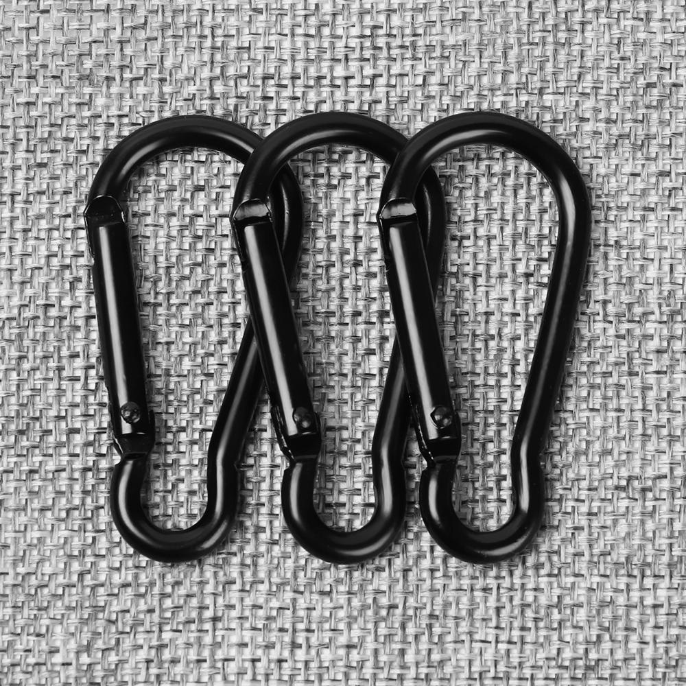 3/6/9pcs Black Packback Buckles Climbing Camping Hiking Water Bottle Hooks Keychain D Carabiner Snap Clip