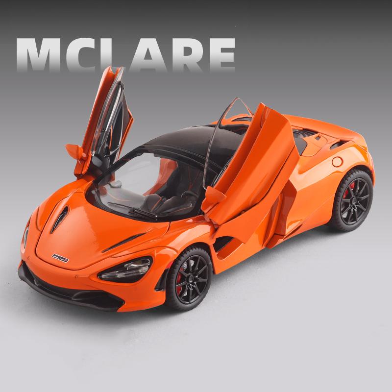 1:24 720S Spider Alloy Car Model Sound and Light Pull Back Children's Toy Collectibles Birthday Gift