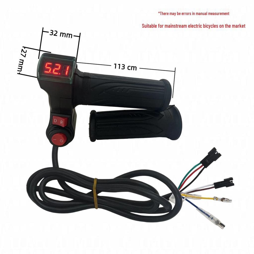 Red Screen Electric Scooter Throttle with Handlebar Grip and Reverse DR Voltage Display