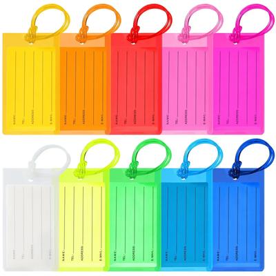 Luggage Tag Rainbow Colorful Flexible Suitcases Tag Waterproof Name ID Labels Luggage Identifier Transparent For Travel