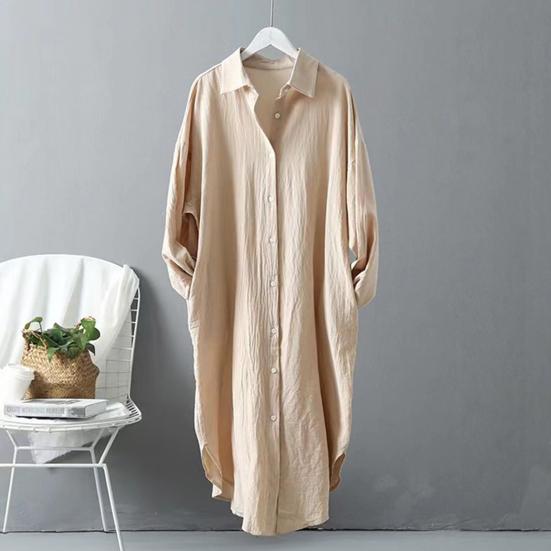 Chemise Femme Revers Manches Longues Boutons Patte de Boutonnage Hauts de Chemise avec Poches Couleur Unie Coupe Régulière Chemise Décontractée Travail Vie Quotidienne