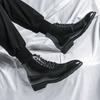 Men’s High Boots Wingtip Dress Formal Leather Boots Colorant Match Tuxedo Wedding Blazers Saddle  Shoes Large Size