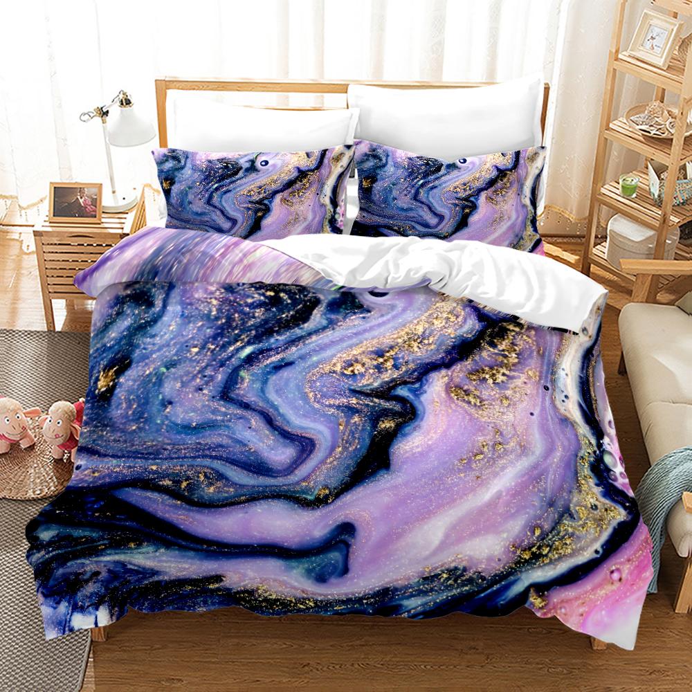 Luxury Queen Bedding Set Colors Marble King Size Soft Skin Friendly Duvet Cover Set With Pillowcase Suitable For All Age Groups