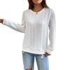 Spring and Autumn Sweatshirts Fashionable Women's Versatile Solid Color Texture Loose Shoulder Sweatshirt