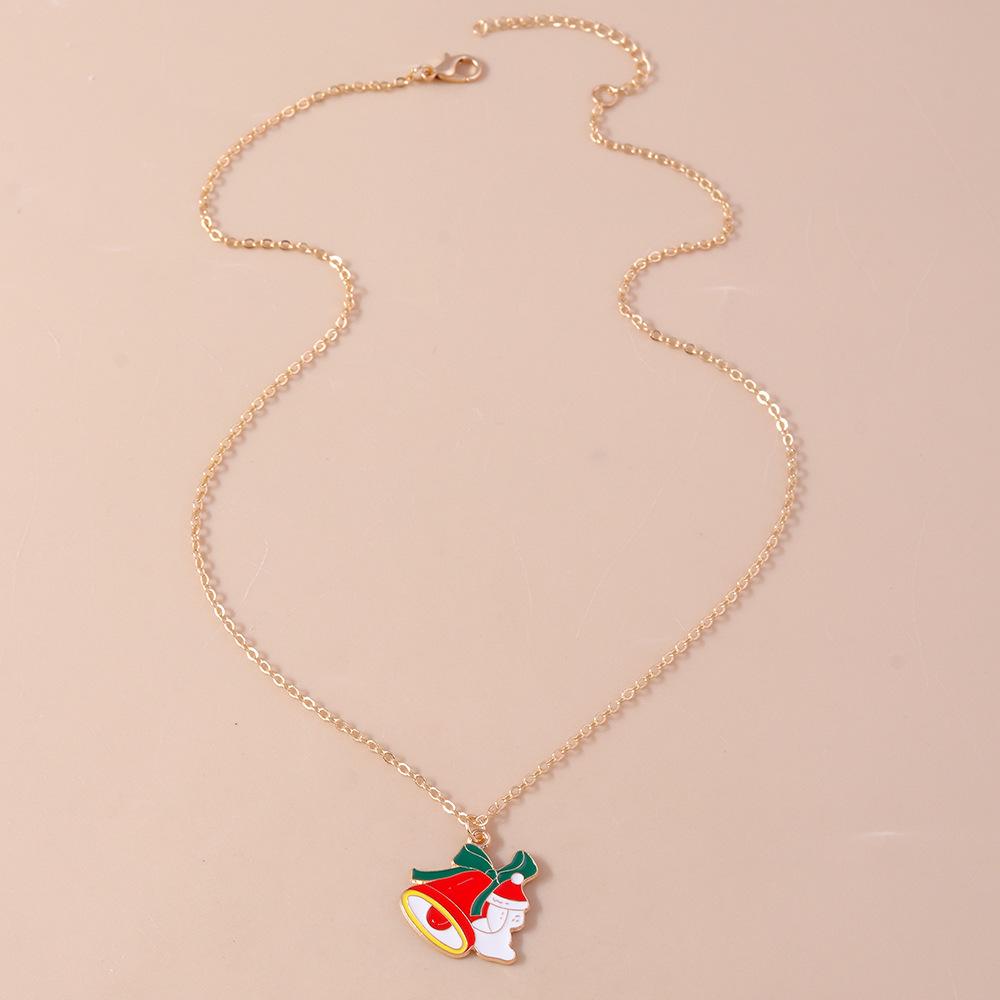 Trendy Christmas Necklace with Santa, Wreath, and Snowman Pendants