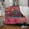 Vintage Birthday Celebration Customize Your Name Blanket Soft Cozy Perfect For Sofa Couch Office Bed Picnics Ideal For All Seasons Modern Style Ideal