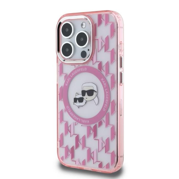 Karl Lagerfeld Klhmp15Lhmckmhp Iphone 15Pro 6.1 Różowy/Pink Iml Monogram Karl&Choupette Head Magsafe