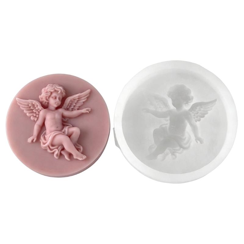 

Простая в использовании силиконовая форма для свечей с детализированным дизайном спящего ангела для творческих проектов
