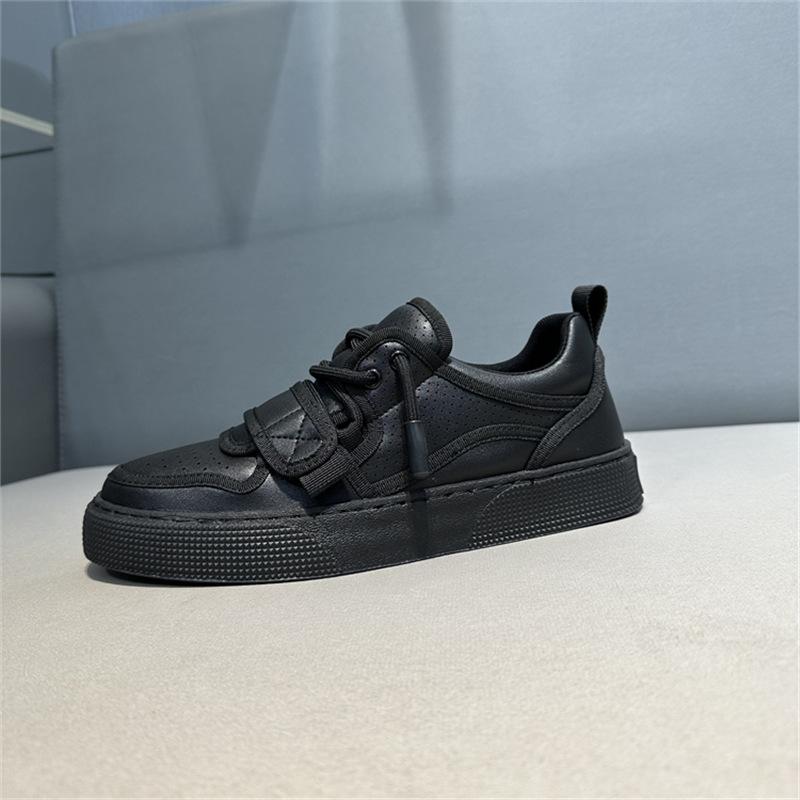 Autumn new low-top leather casual soft-soled lace-up breathable shoes bm