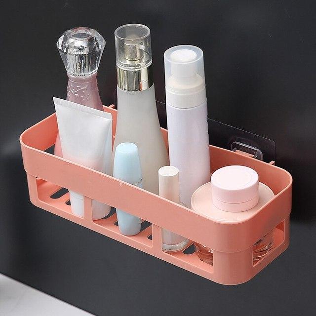 Multifunction Bathroom Storage Suction Holder Shelf Sponge Drain Rack  Kitchen Organizer Sink Kitchen Accessories Bath Baskets