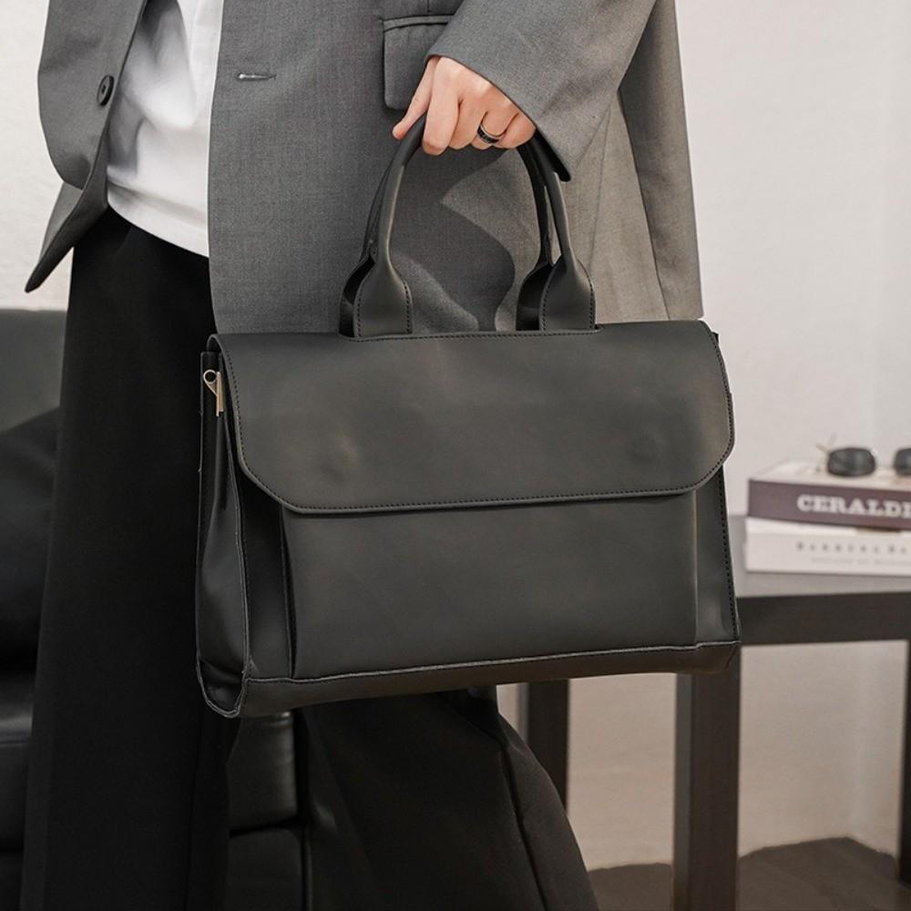 Retro PU Leather Men's Briefcase Business Handheld Shoulder Bag Large Capacity Computer Bag Men Messenger Bags