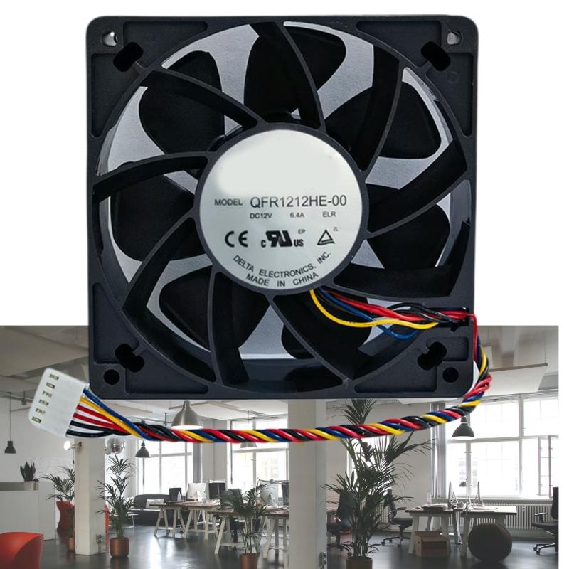QFR1212HE-00 120mm 12038 Fan 12V 120x120x38mm Fan Powerful Cooling Fan Case Industrial Heat Dissipation Fan