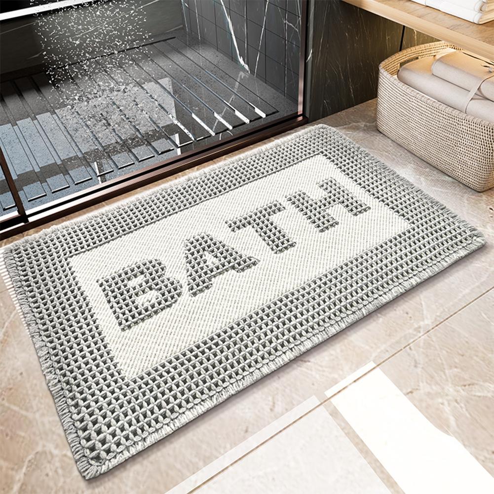 Non-Slip Waffle Bath Mat Non-Slip Waffle Bath Mat For Super Absorbent Quick Dry Easy To Clean Bathroom Products Bath Mats Gray 46x77cm