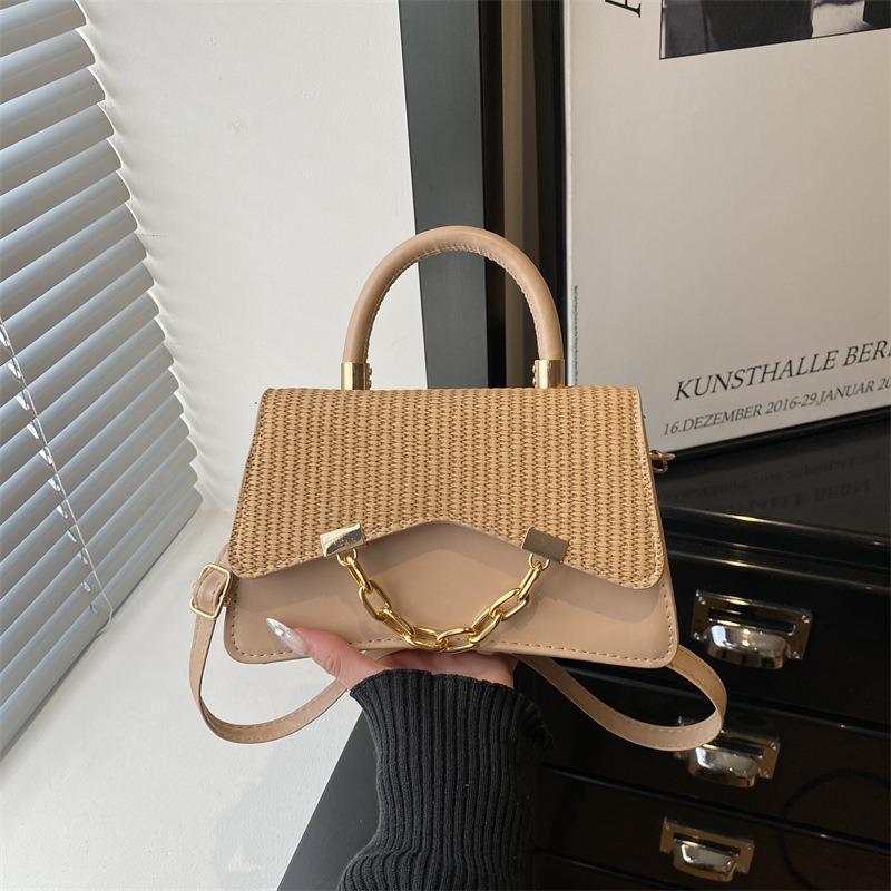 Fashion women's splicing large capacity fresh summer new trend texture shoulder crossbody portable small square bag