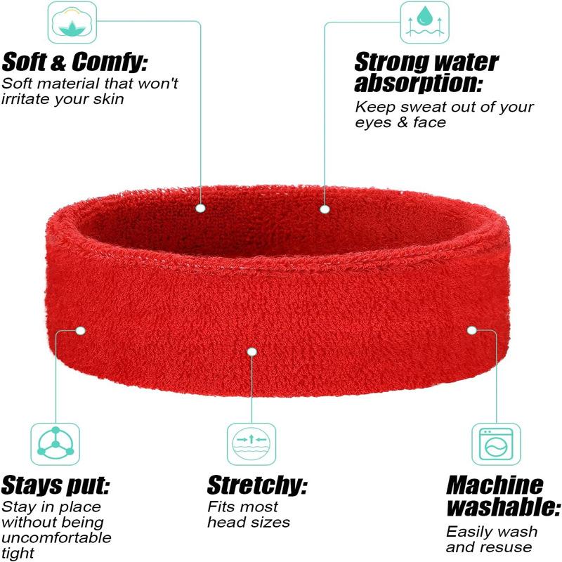 Basketball Sports Headband, Sweat-absorbing Elastic Cotton Headband, Women's Hair Accessories, Solid Color Headband, Cotton Headscarf.