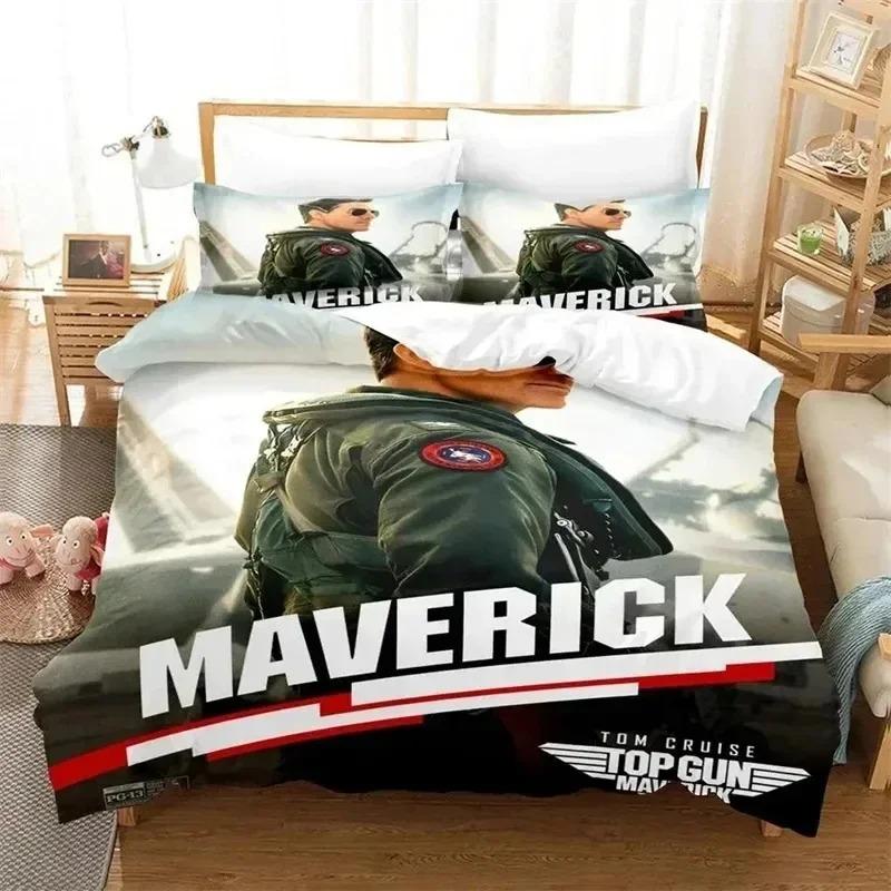 TV Top Gun Maverick Bedding Set 3D Printed Suitable for Bedroom Duvet Cover Set With Pillowcases Kids Home Textile
