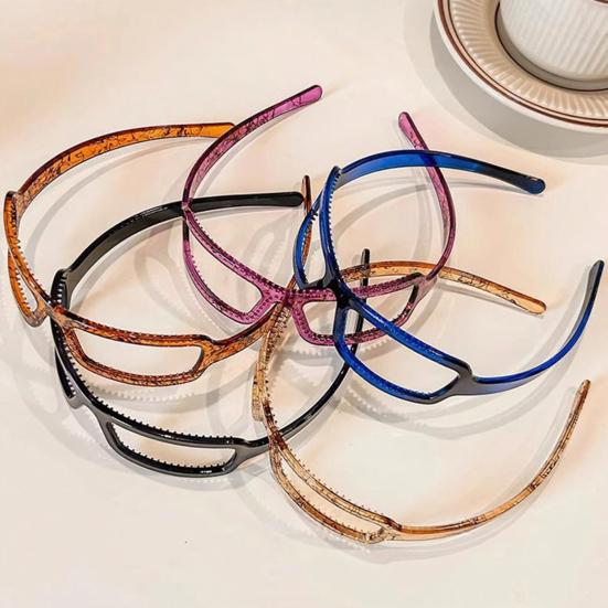 Women Headband Anti-slip Teeth Glasses Frame Design Acrylic Material Lightweight Hair Hoop Hair Accessories