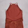 Women's Tassel Sleeveless Waist-Cinching Bandage Evening Gown