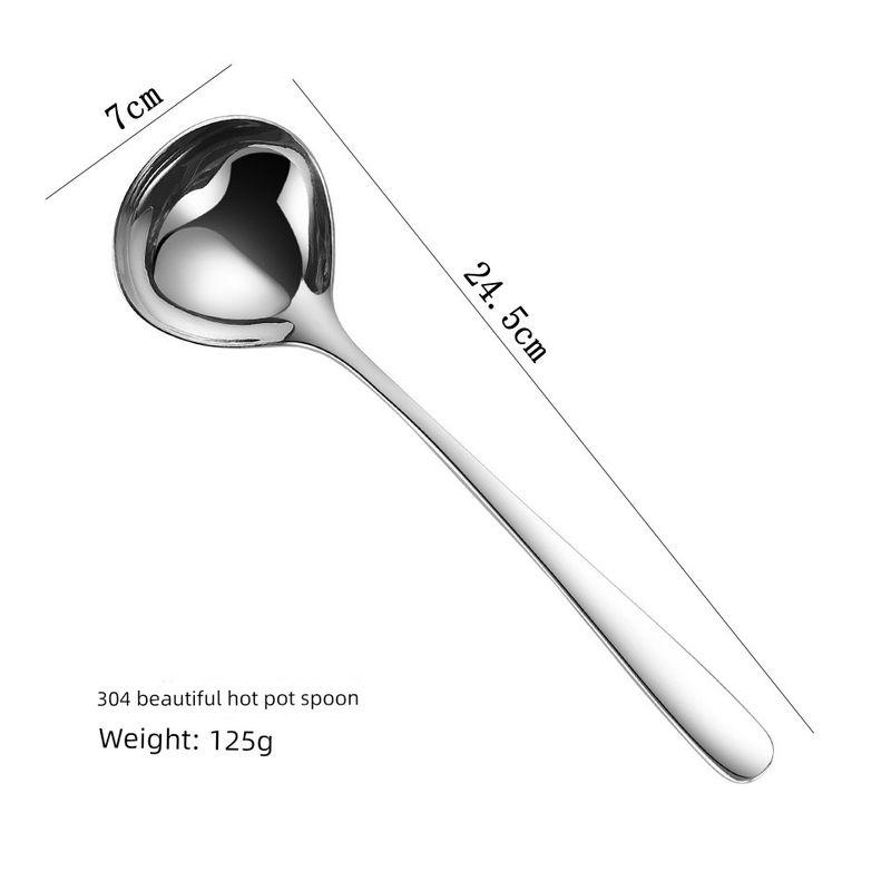 Focus on Quality: 304 Stainless Steel Soup Spoon, Thickened and One-Piece Molded Stainless Steel Spoon, Hot Pot Skimmer, Hotel Supplies 304 beautiful hot pot spoon