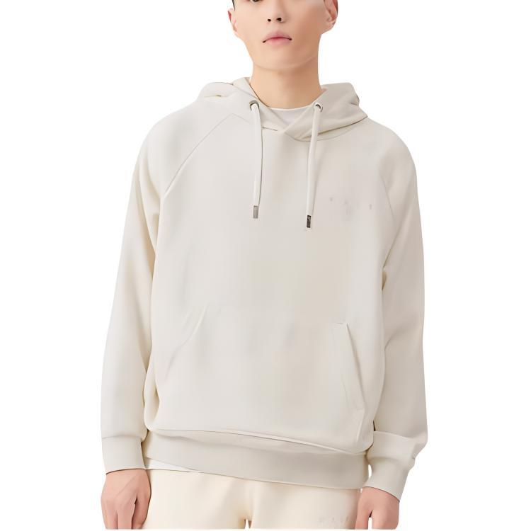 Li-Ning Wade Series Alphabet Pattern Fleece Lined Pullover Hoodie 'Cream White' Unisex AWDS115-6