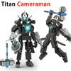 Macht Skibidi Toilet Bausteine Spielzeug Titan Clock Man 2.0 Bohrmann Titan TVMan Kameramann Speakerman für Kinder Jungen Geburtstagsgeschenke