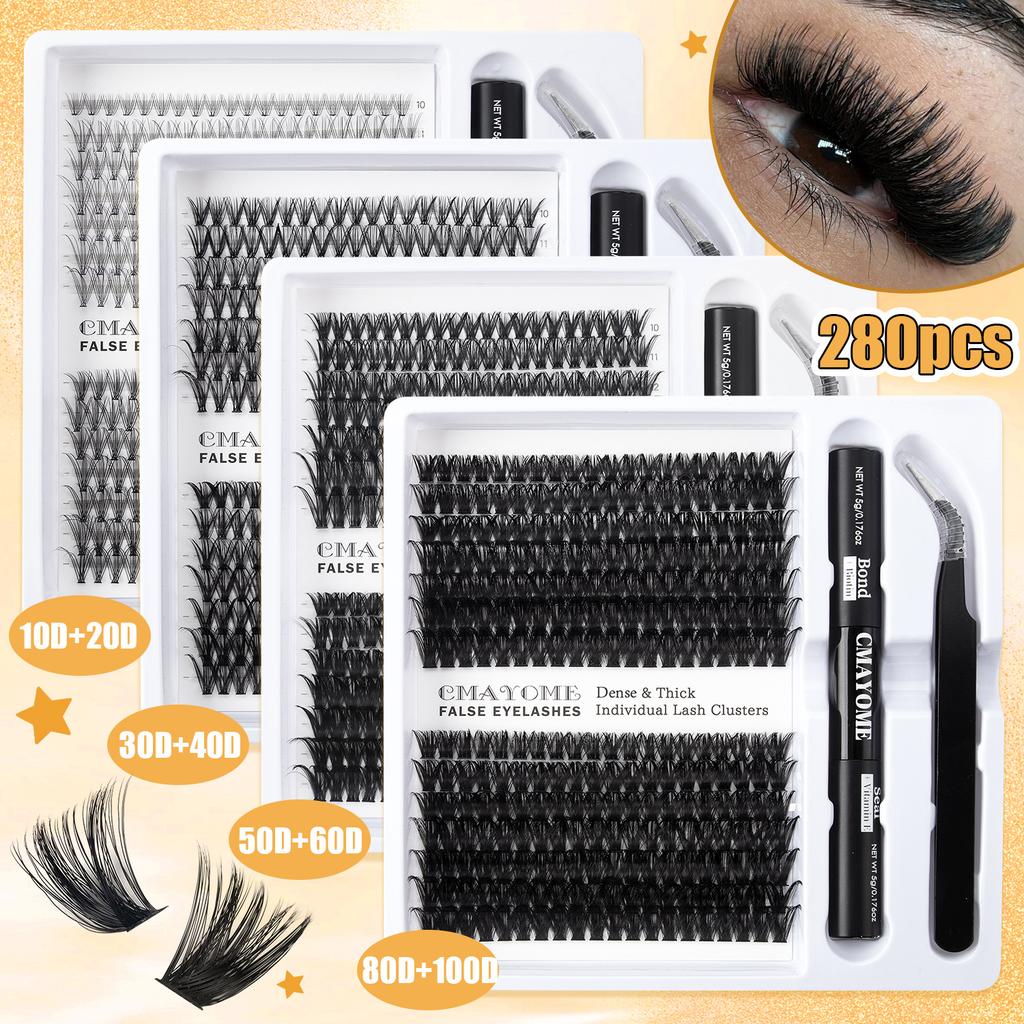DIY Segmented Fluffy Single - Cluster False Eyelashes with D - Curl, 10 - 16mm for Natural and Dense Lash Grafting Makeup