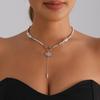 Alloy Crafted Crystals Flower Pendant Necklace with Adjustable Chain for Comfortable and Sophisticated Styles