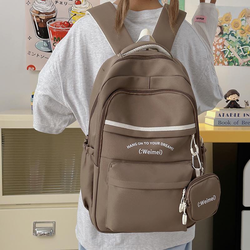 Large-capacity backpack New junior high school and high school student schoolbag Simple high-value versatile backpack Student schoolbag