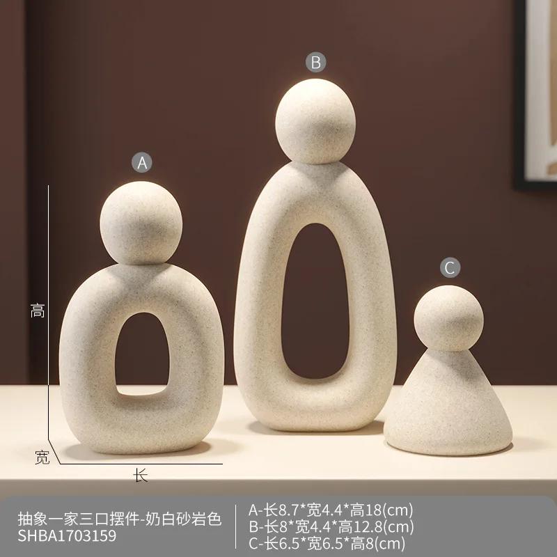 

Nordic Style Simple Family Statue Abstract Couple Sculpture Resin Handicrafts Living Room Ornaments Figure Sculpture Home Decor