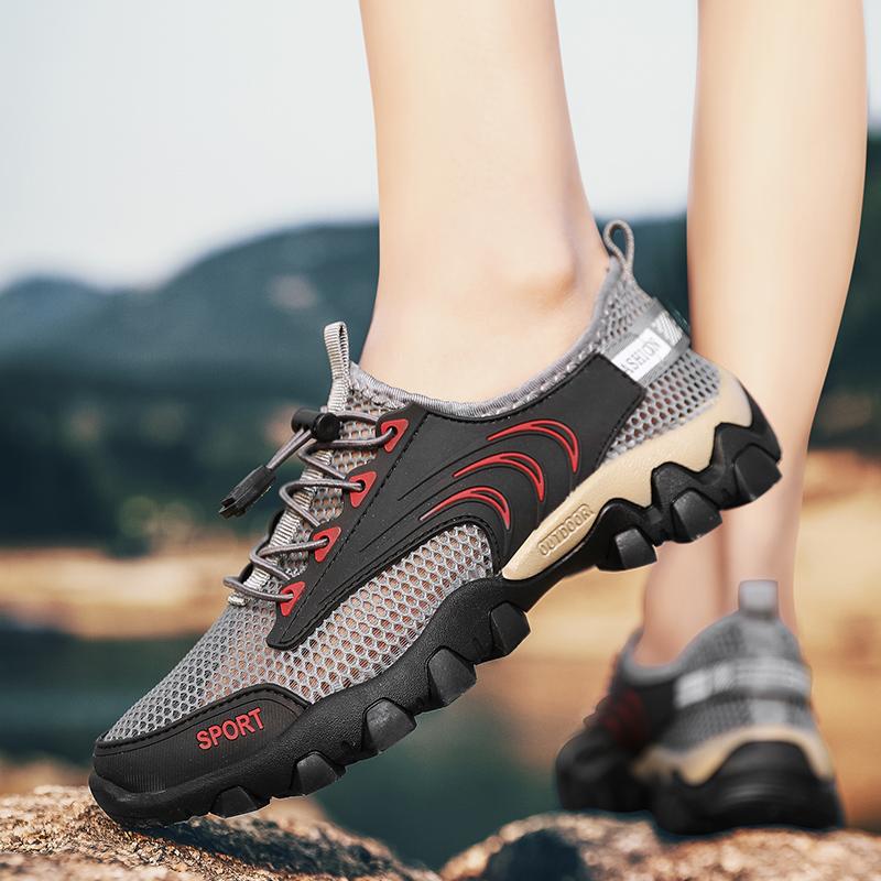 Fashion 2025 Men Sneakers Mesh Breathable Top Layer Leather Men Sports Shoes Outdoor Mesh Hollowed Out Running Shoes Men Shoes