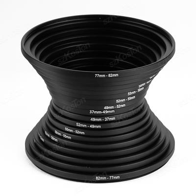 18 τεμ. Δακτύλιοι Προσαρμογείς Βήματος Επάνω & Κάτω για Φίλτρα Φακού Κάμερας Μεταλλικός Δακτύλιος Προσαρμογέα Φίλτρου Για Όλες τις Κάμερες DSLR 37-82 82-37mm Σετ Δακτυλίων