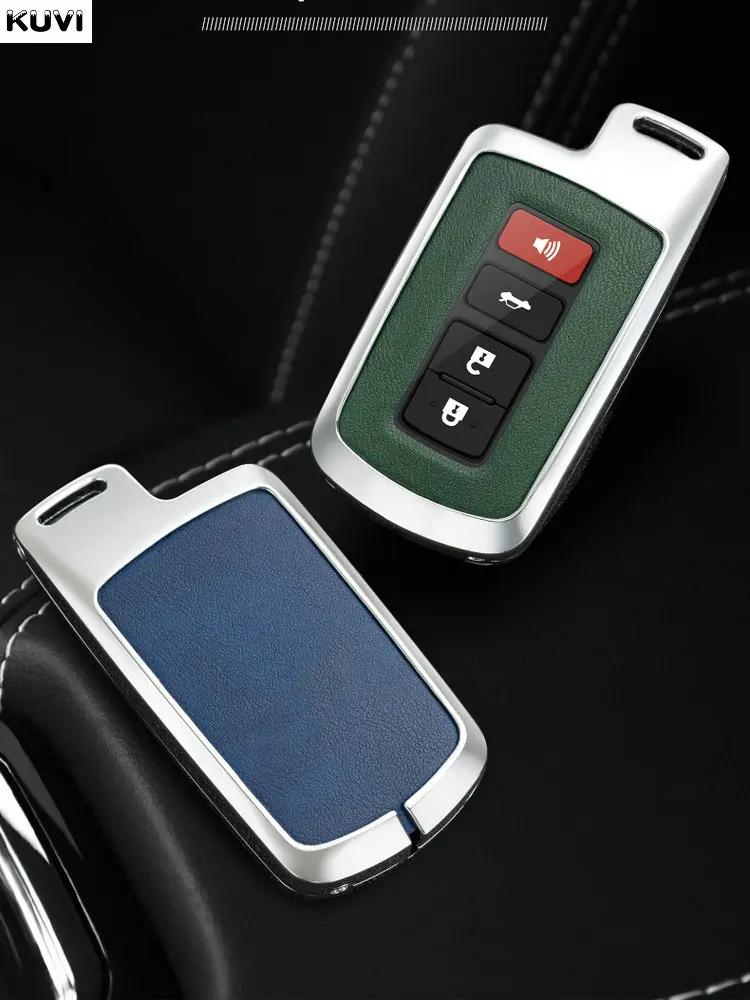 Metal Leather Car Key Case Cover For S0 Prius CHR Aygo Corolla Yaris RAV4 Camry Land Cruiser Highlander Prado Auris Avalon JH0