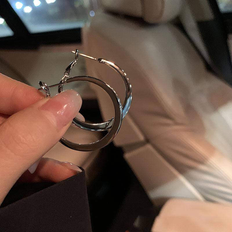 

2023 Новые серебряные серьги-кольца большого круга для женщин