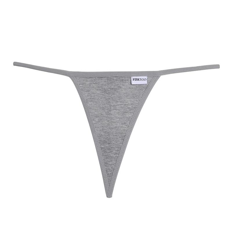 FINETOO Cotton Thongs Women Sexy T-Back Underpants Comfortable G-string Underwear M-XL  Soft Lingerie