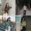 Vintage Spring Port Style Printed Shirt With Polyester Fabric For Casual Girls