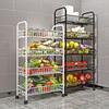 Movable Kitchen Vegetable Storage Rack with Wheels