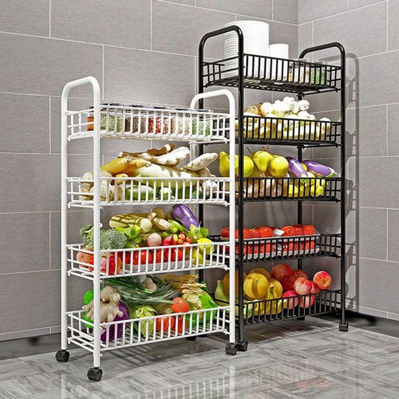 Movable Kitchen Vegetable Storage Rack with Wheels