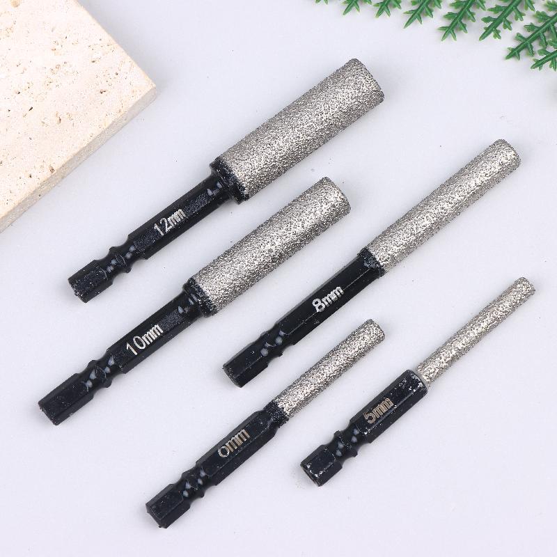2Pcs 5-12Mm Vacuum Brazed Dry Drill Bit Set - Dual-Purpose Dry/Wet Use For Porcelain/Granite/Tile/Marble
