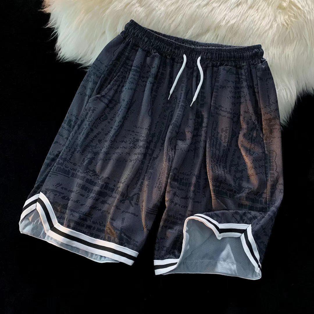 

Мужские быстросохнущие шелковые шорты с принтом тай-дай — модная, свободная, повседневная, универсальная летняя одежда. 2XL чёрный