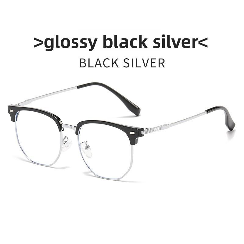 Mens Fashion Half Frame Glasses With Blue Light Blocking For Business And Casual Use
