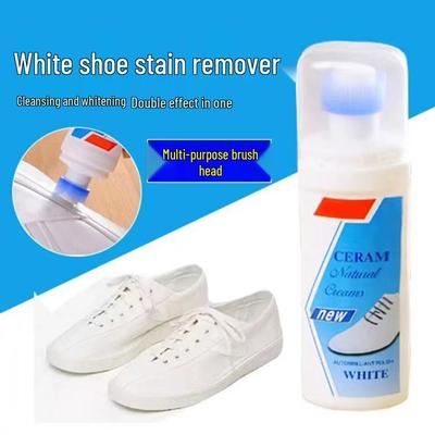 White Shoe Cleaner & Brush - Foam for Polishing, Stain Removal, and Whitening