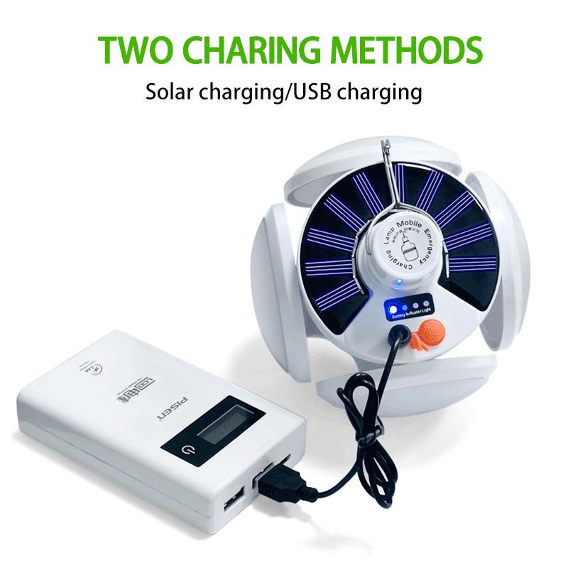 LED-Glühbirne, Solarleuchte, für den Außenbereich, wasserdicht, Notfall, Solar-/USB-Kabel, wiederaufladbare Glühbirne, Licht, Camping, Gartenbeleuchtung, Solarlampe